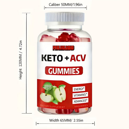 Apple Cider Vinegar Gummies with Pomegranate, Beet Juice & B12, Vegan Keto ACV Gummies for Weight Management