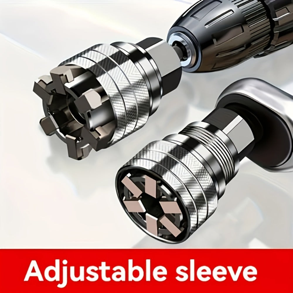 Universal Socket Wrench Adapter 10-19mm – Adjustable Hex Nut & Bolt Socket, Fits 3/8" Drive Ratchet