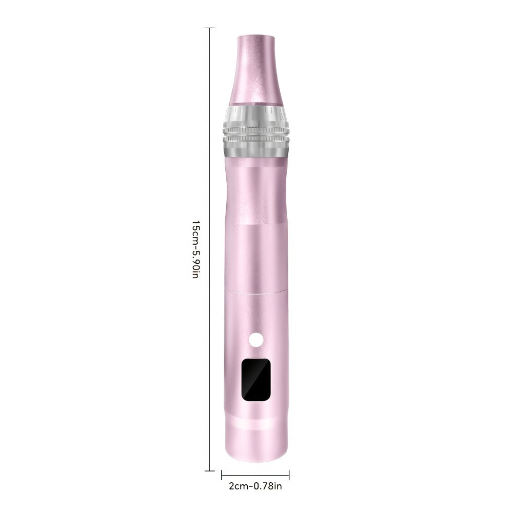 Microneedling Pen Electric 6-Speed Wireless Derma Pen 0.25mm Aluminum Alloy Cordless Skin for Bath Time, Home Spa and Personal Care