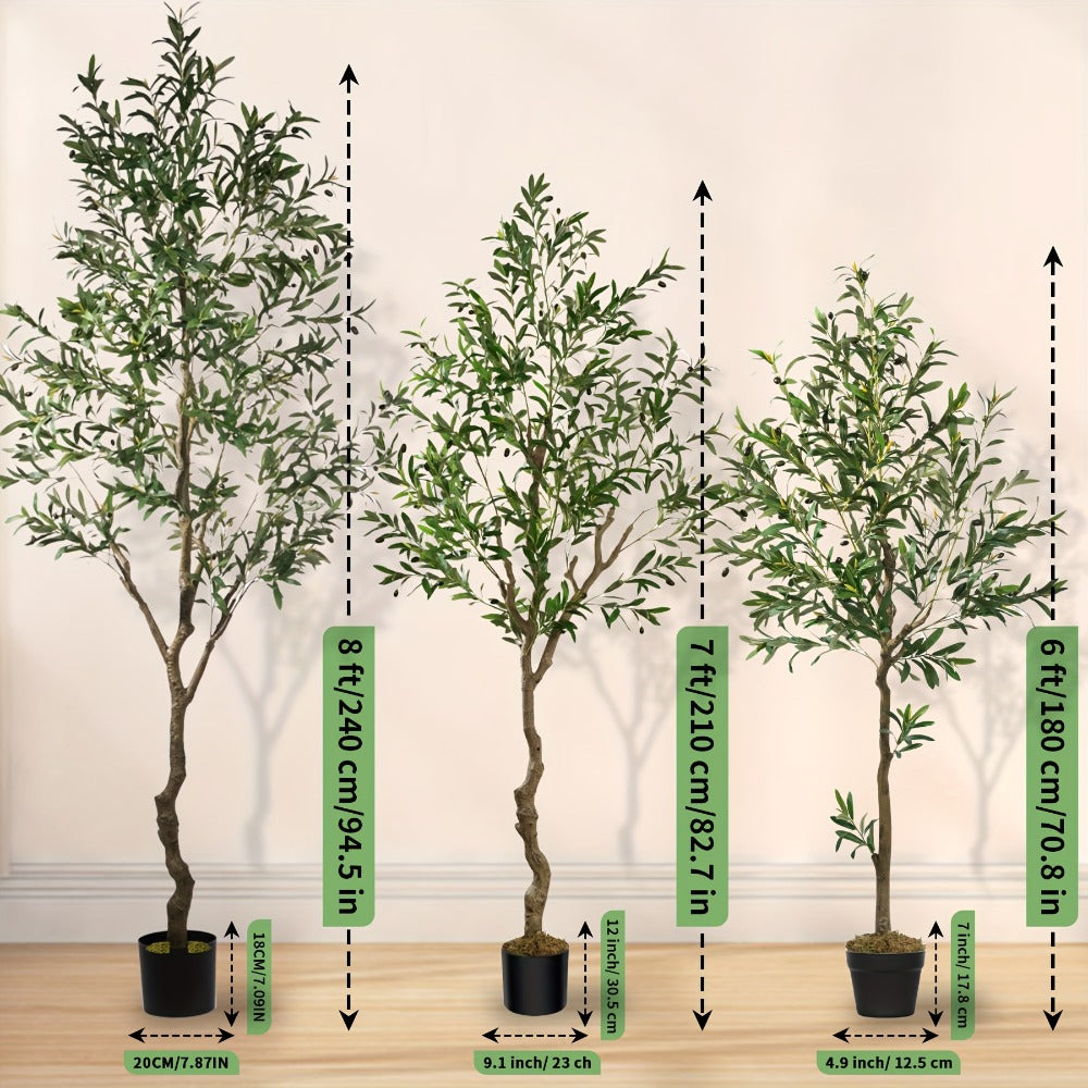 Artificial Olive Tree with Black or White Pot in 6 and 8 Foot Height Checkouts for Indoor Decor