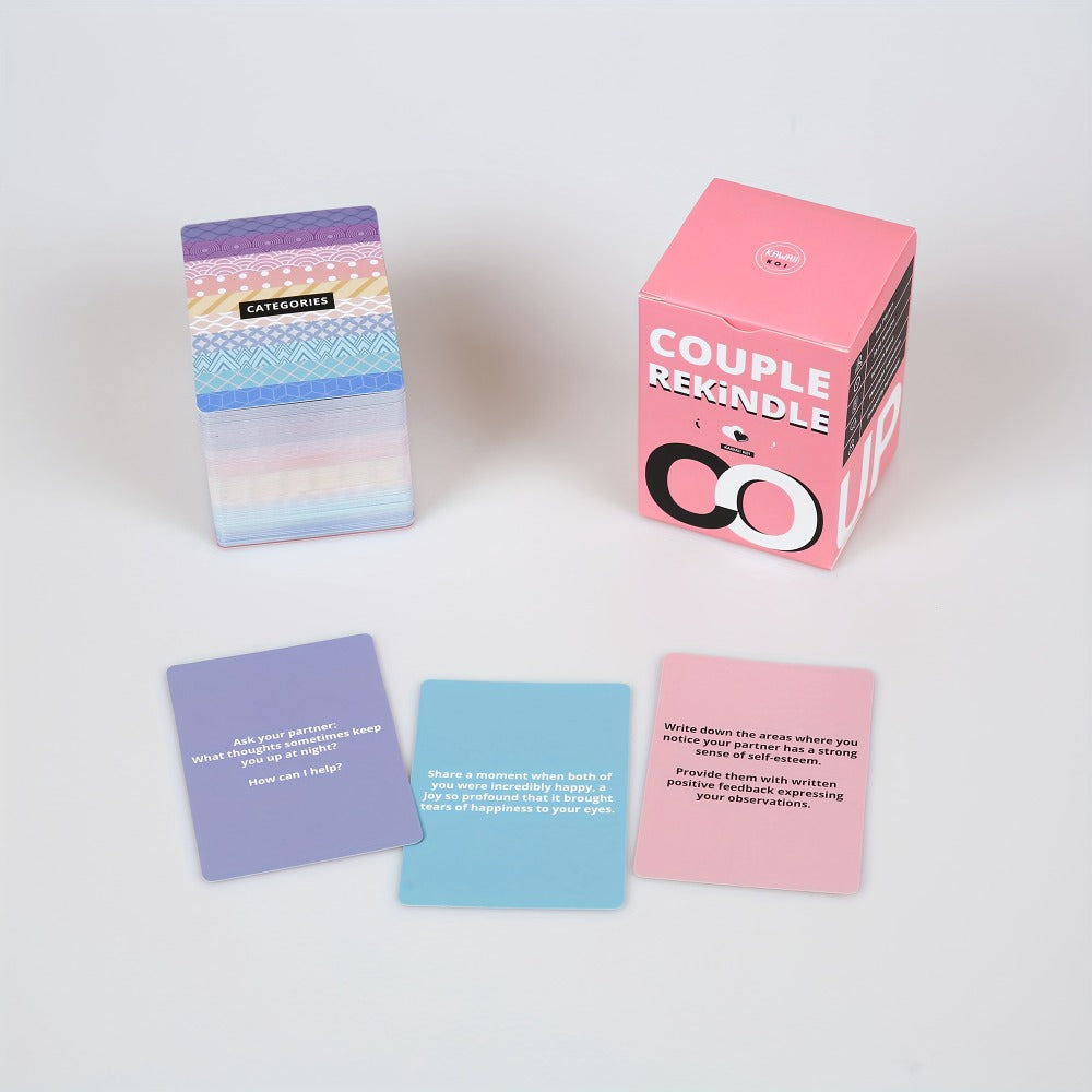 Couple Rekindle Conversation Card Game with 165 Cards, 10 Prompt Categories, Pink Box and Two-Person Play Format
