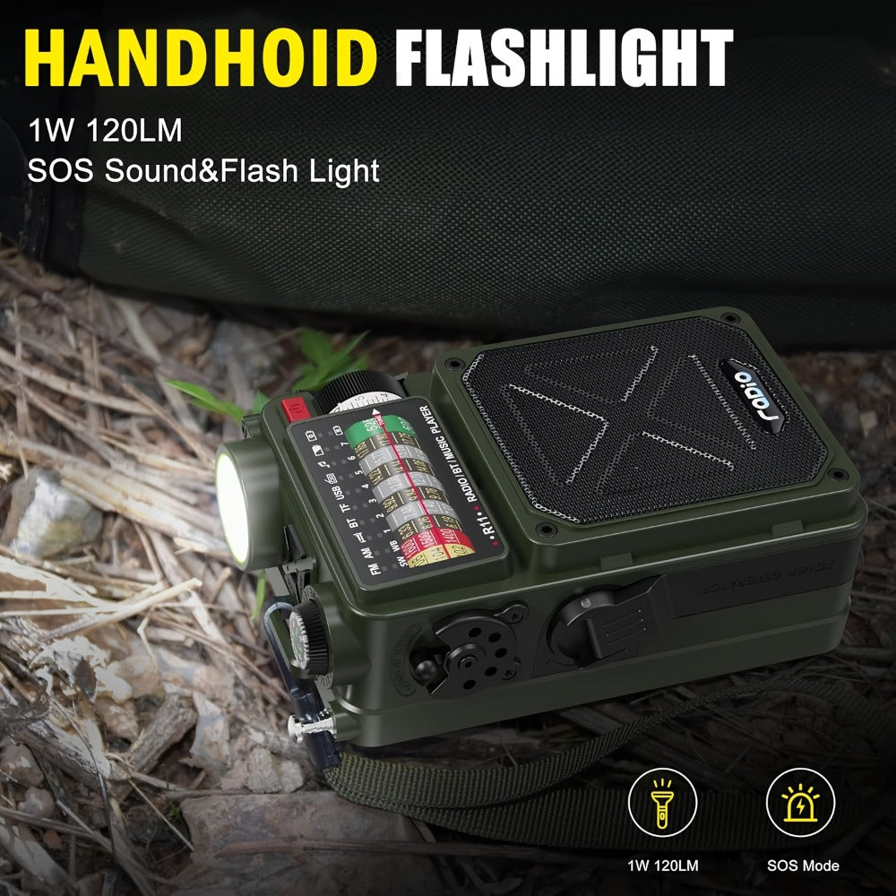 Digital Shortwave Emergency Radio 4000mAh Solar Hand Crank, AM/FM/SW/NOAA Weather Alert, 5W Speaker