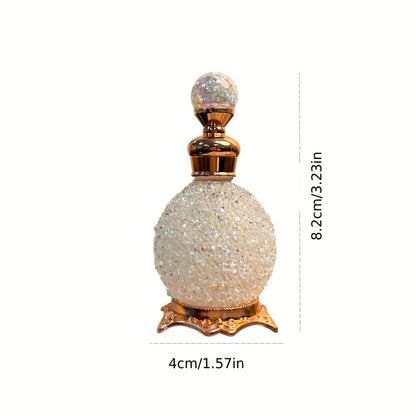 Perfume Bottle Refillable Atomizer 0.51oz, Vintage Imitation Crystal Arabic Style Empty Essential Oil Spray Bottle