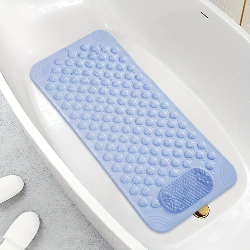 Textured Shower Bath Mat in 14.2 x 27.5 or 19.7 x 31.5-Inch Sizes and Six Color-and-Size Combinations