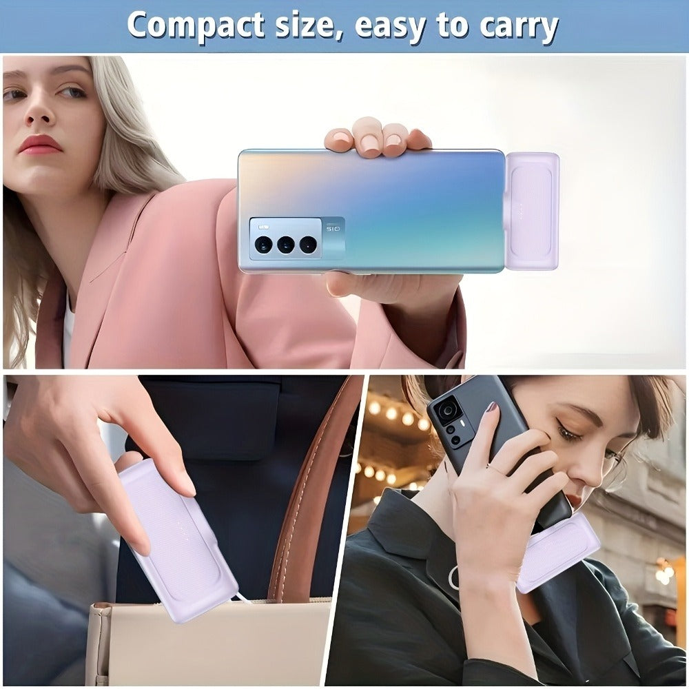 5000mAh Direct-Plug USB-C Power Bank with 22.5W Marking, Phone Stand and Four Color Options