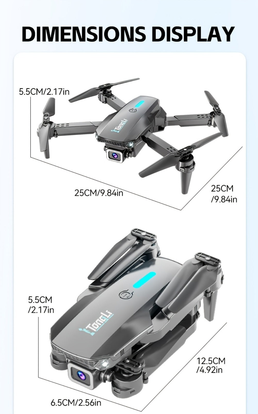 Foldable HD Camera Drone Free Storage Bag USB-C Charging 3D Flips Single or Dual Camera Built-in Screen Remote