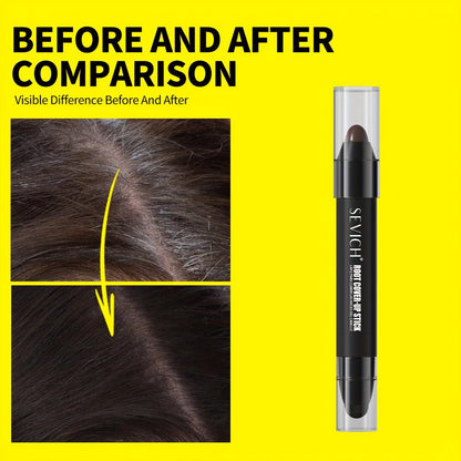 Instant Gray Root Coverage Stick for Men 2-Pack Sevich Beard & Hairline Color Pen, Sweat-Proof Precise Application Black & Dark Brown