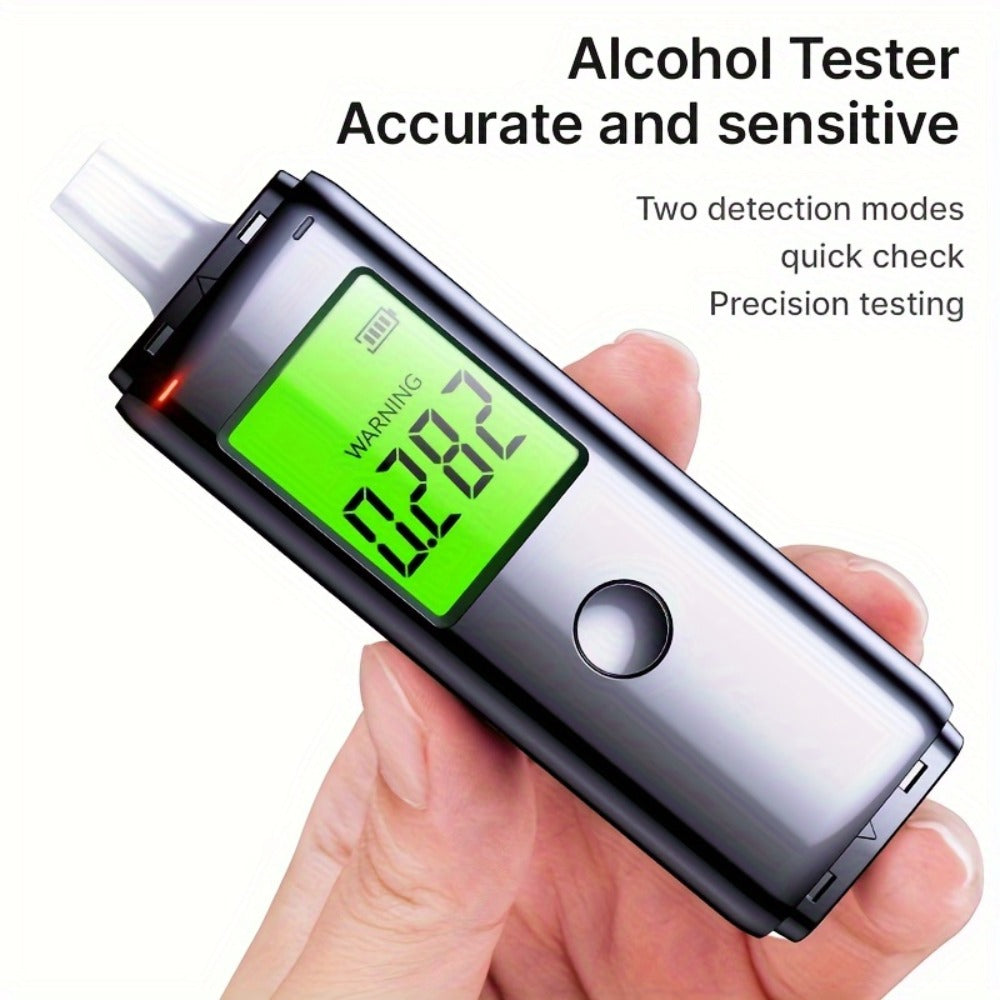 Breathalyzer Alcohol Tester 2-in-1 Rechargeable Dual Mode Blow Activated Digital BAC Tester for Entryways, Bedrooms and Living Spaces