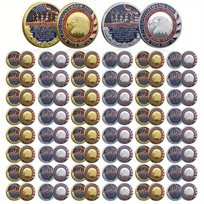 Military Challenge Coins 48 Pack Gold & Silver – Christian Prayer Commemorative Metal Coins for Church Events, Veteran Appreciation Gifts