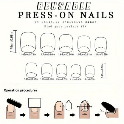 Press On Nails 216-Piece Short Full-Cover Set with Floral, Plant and Flower Designs for Spring and Summer