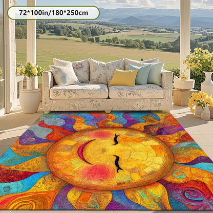 Outdoor Mat Fleece Printed Pattern Soft Non-Slip Rug Machine Washable for Living Room Bedroom Yard RV Camping Picnic Indoor Outdoor