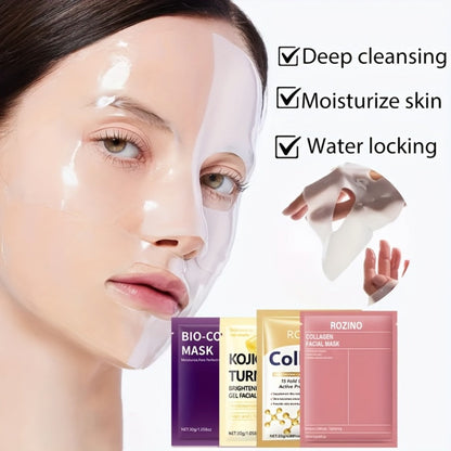 Bio-Collagen Powerful Moisturizing Face Mask Set 20pcs | Deep Hydration Anti-Aging Skincare for Dry Dull Sagging Skin | Facial Masks for Men