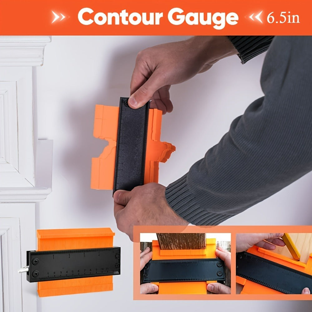 Contour Gauge Profile Shape Replicator Tool 2-Pack Adjustable Precision Irregular Shape Measuring Ruler for Woodworking Tile Carpet Laminate