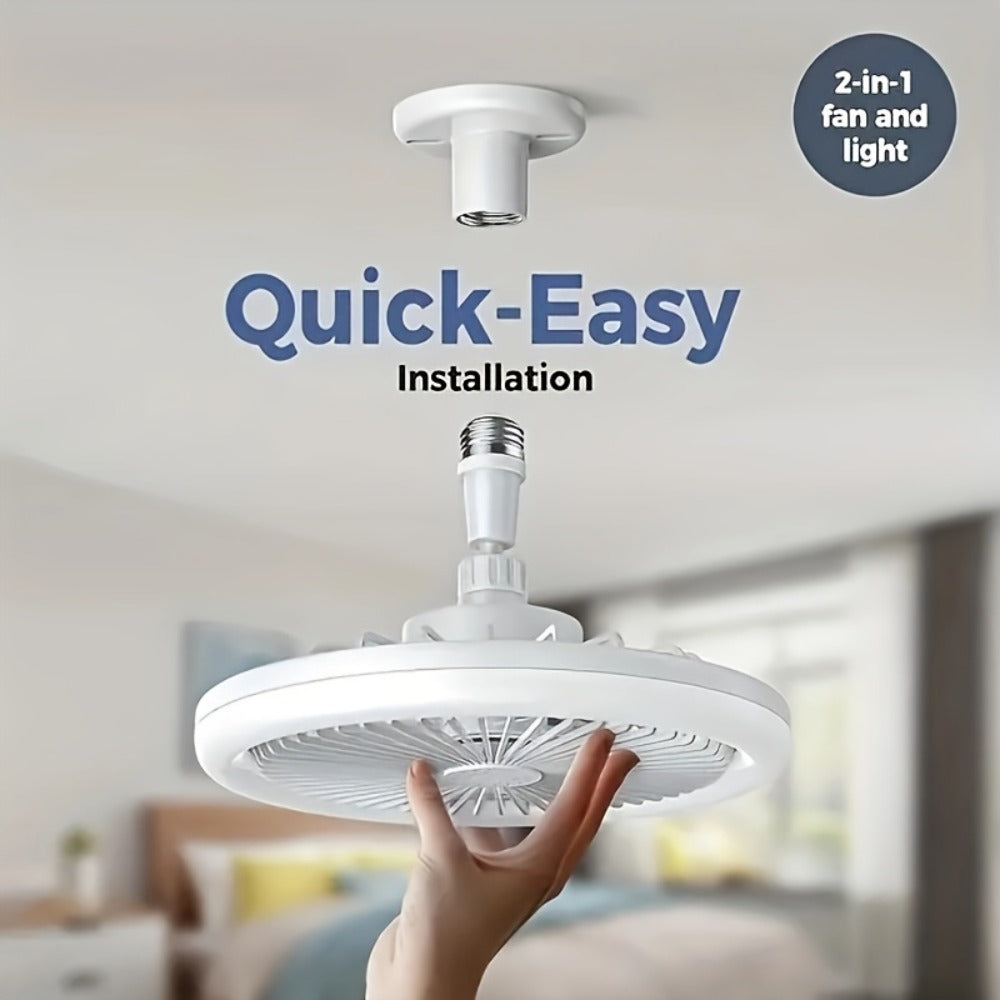 Ceiling Fan Light with Remote Control, Dimmable LED 3000-6500K, 3-Speed Fan, E26 Base, 360° Adjustable Universal Joint, Timed Night Light