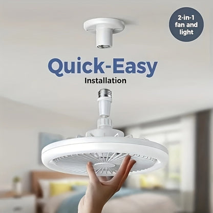 Ceiling Fan Light with Remote Control, Dimmable LED 3000-6500K, 3-Speed Fan, E26 Base, 360° Adjustable Universal Joint, Timed Night Light