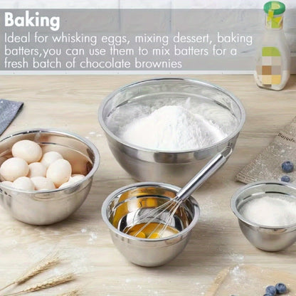 Stainless Steel Mixing Bowls with Airtight Lids Set of 14 Seven Nesting Bowls 0.7 to 4.5QT for Home Cooking, Dining and Outdoor Meals