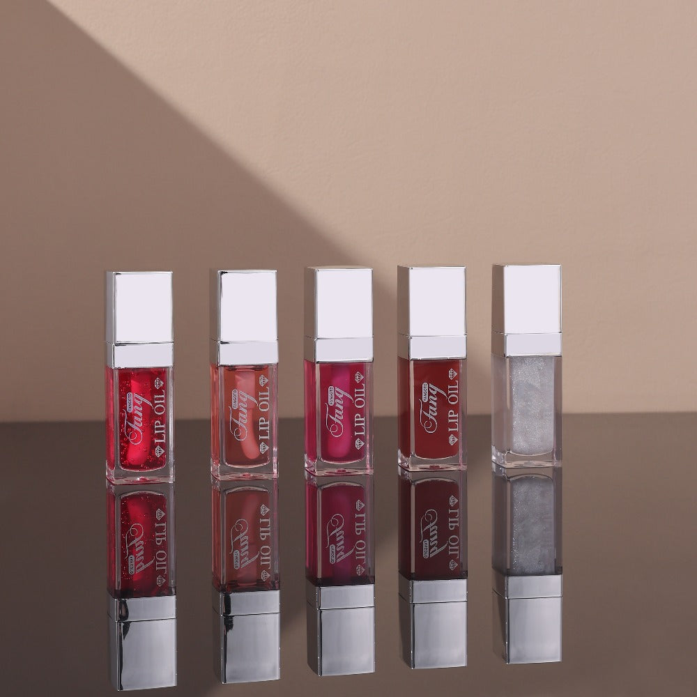 Glossy Lip Oil Set 4 Pack Moisturizing Plumping Transparent Volumizing Lip Treatment Non-Sticky Long-Lasting Lip Gloss Oil for Soft Hydrated