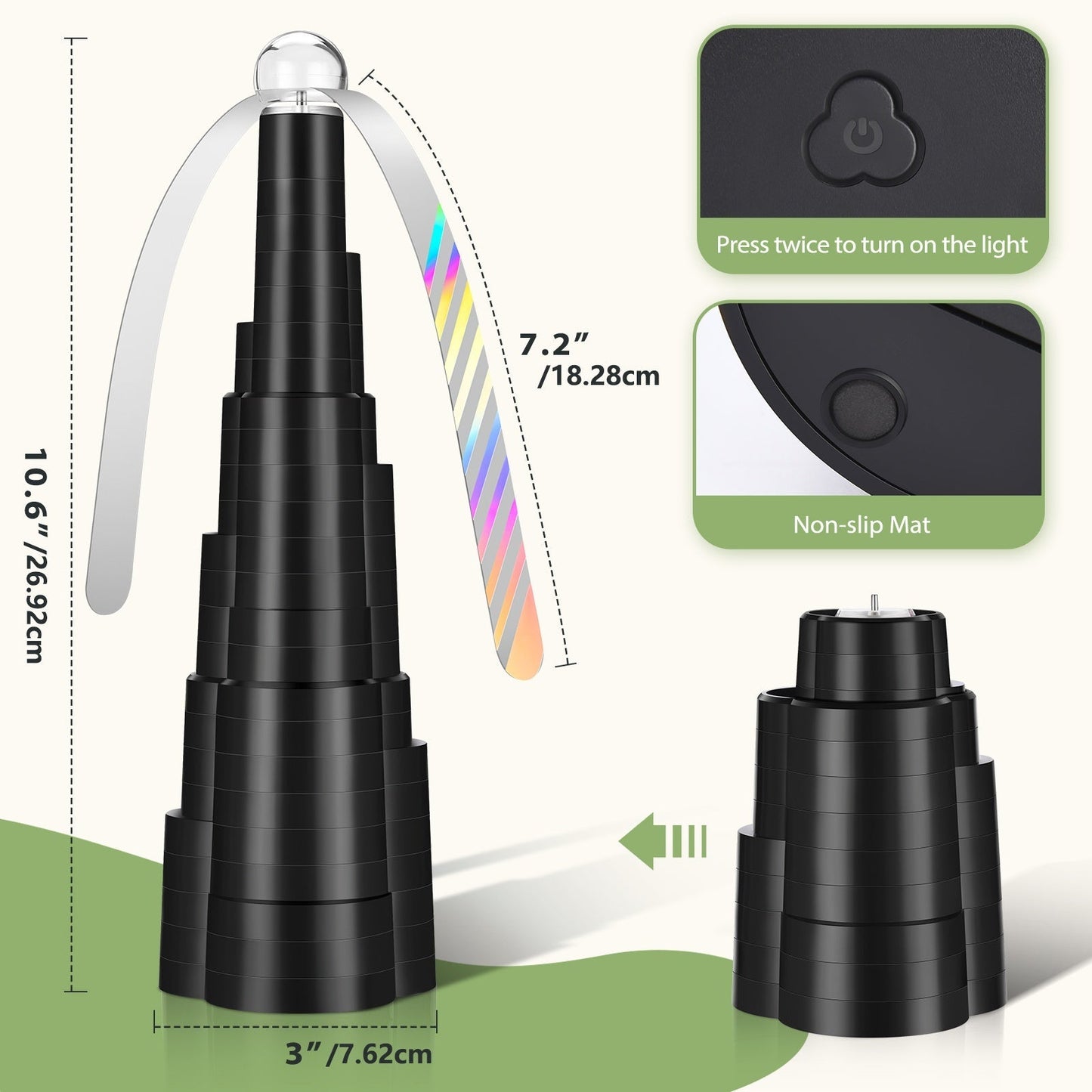 Fly Fan for Table 4 Pack - USB Rechargeable Fly Fan with LED Lights with the Listed Color, Size or Set Options for Everyday Carry