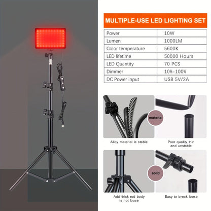 LED Video Light Panel 5600K Dimmable Photography Lighting Kit with Adjustable Tripod Stand for an Everyday Personal Care Routine