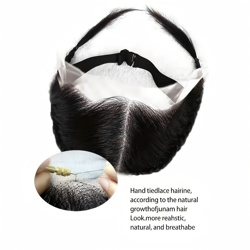Hair Extensions Straight Human Hair 13x4 Lace Frontal Patch in Natural Black with Clip-Free Band Attachment