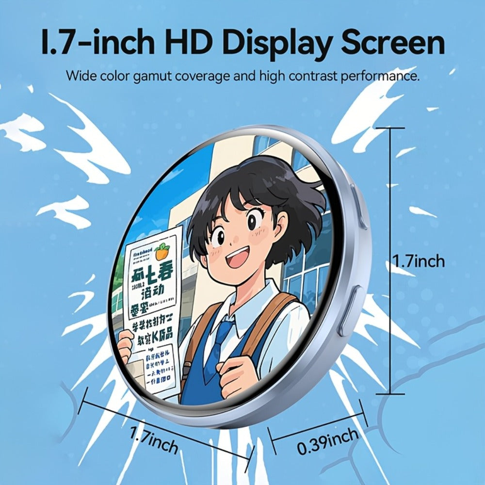 Electronic Anime Badge with Display Screen, Dynamic Touch, High Frame Rate, 600mAh Battery, Bluetooth 6.0 & USB Magnetic Charging