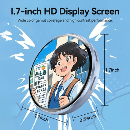 Electronic Anime Badge with Display Screen, Dynamic Touch, High Frame Rate, 600mAh Battery, Bluetooth 6.0 & USB Magnetic Charging