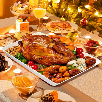 Serving Tray Set of 4, Reusable Plastic Platters for Fruit, Cookies, Dessert & Snacks, Kitchen Party Organizer