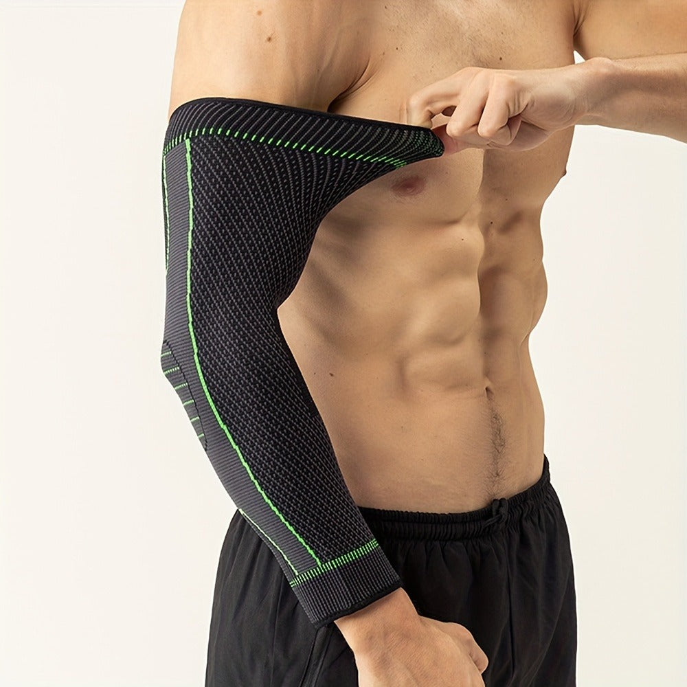 Compression Elbow Brace Arm Sleeves 2pcs Non-Slip Breathable Elbow Support for Tendonitis Tennis Elbow Golfer Elbow Pain Relief for Men