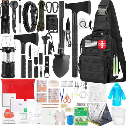 272-Piece Outdoor Tool and First Aid Supply Kits with Crossbody or MOLLE Bags in Four Configurations
