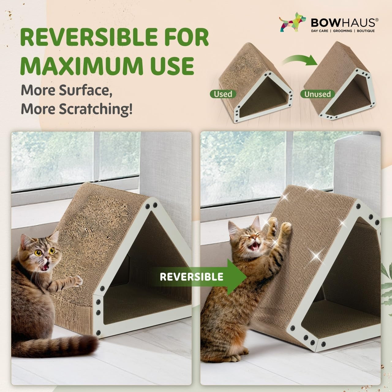House Cat Scratcher Lounger Reversible Large Scratching Pad & Board for Indoor Cats – 5-Layer High-Density Cardboard 16x14x12 Inch Scratch