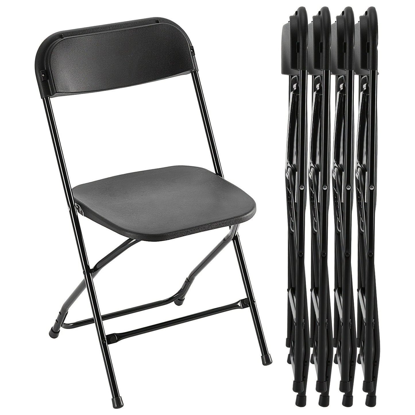White or Black Molded-Seat Folding Chair Sets in 4, 6, 8, 10 or 20-Piece Checkouts Pictured