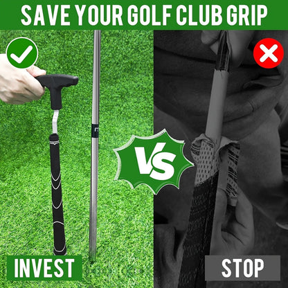 V-Groove Golf Grip Removal Tool High Carbon Steel T-Handle Grip Remover Saver 11 Inch Regripping Tool for Golf Club Shaft Grip Replacement