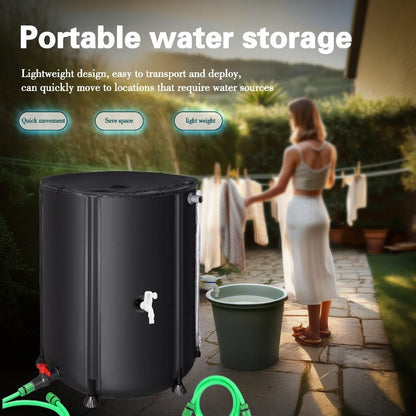 Collapsible Water Tank Large Capacity – Foldable Rainwater Collection System, Drinking Water Safe, 52 to 200 Gallon Options for Irrigation