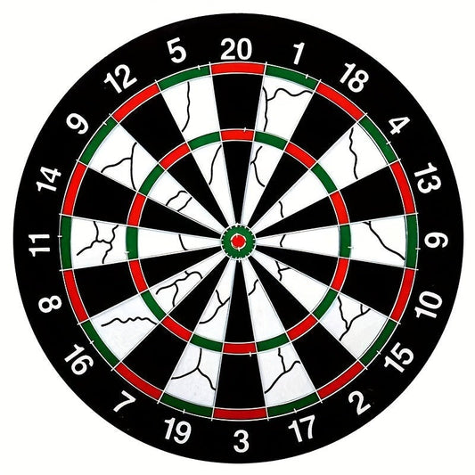 17-Inch Double-Sided Flocked Dartboard Set with Six Practice Darts, Six Gold-Color Darts and Alloy Edge Frame