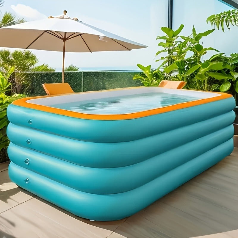Inflatable Swimming Pool for Family Adults Kids, Large Above Ground Outdoor Backyard Pool for Garden, Patio and Yard Use