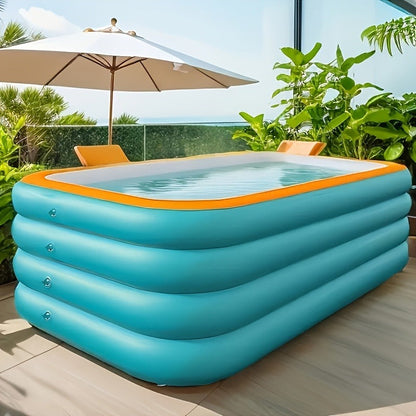 Inflatable Swimming Pool for Family Adults Kids, Large Above Ground Outdoor Backyard Pool for Garden, Patio and Yard Use