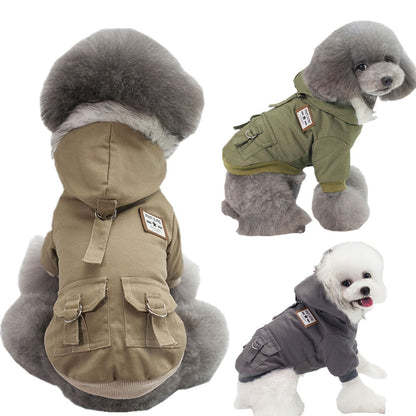 Dog Vest Coat Two-Leg Autumn Winter Lined Warm Pet Clothes for Small Medium Dogs, Sleeveless Back Coverage Dog Jacket for Cold Weather