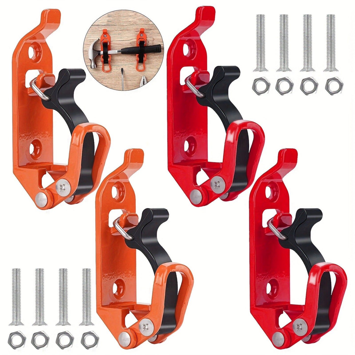 Roof Rack Shovel Mount 2-Pack – Metal Clamp Bracket Kit with Rubber Clamps, Quick Release Axe Holder for Roof Rack, Truck Bed, Boat