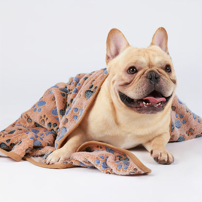 Pet Blanket 3 Pack – Super Soft Fleece Flannel Throw for Dogs Cats Puppies, Cute Paw Bone Elephant Dot Patterns, Small Medium Large Sizes