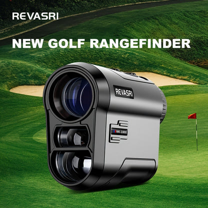 Black Golf Laser Rangefinder with NK-600 and NK-1000 Variant Images, 6x Optics, Slope Switch and USB-C Charging
