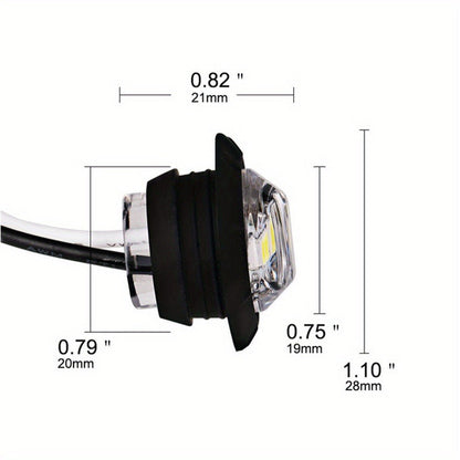 Marine Boat Lights 20 Pack, DC 12V Submersible LED Side Marker Lights for Boat Transom Stern Tail Yacht, Round Courtesy Navigation Lights