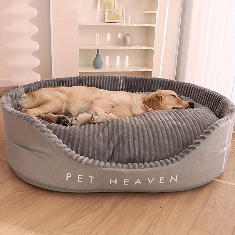 Furry Round Pet Bed for Dogs & Cats – Soft Warm Washable Dog Bed with Anti-Slip Base, Foldable Breathable Plush Cat Bed Mattress