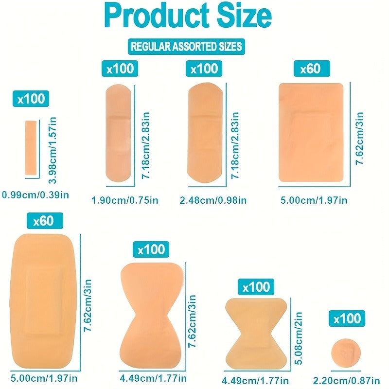 720-Piece Variety Bandages Pack – Assorted Sizes Breathable Adhesive Bandages Bulk Set with Fingertip & Knuckle Bandages for First Aid