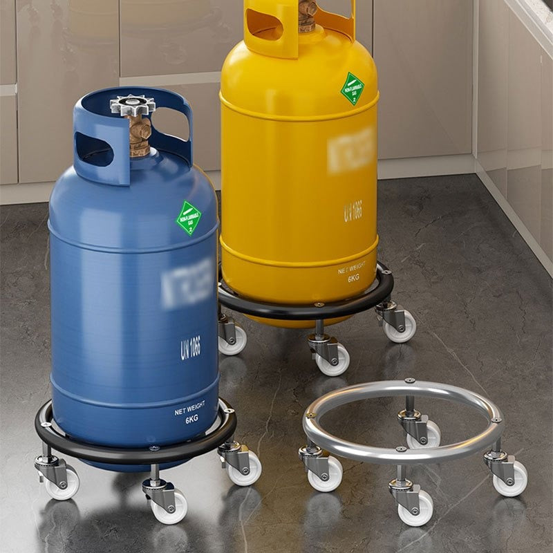 Propane Tank Dolly with 4 Locking Wheels, Gas Cylinder Cart & Movable Base for Tanks, Garden Pots & Storage