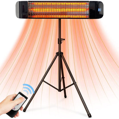 Infrared Outdoor Heater 1500W, 3-in-1 Wall Mounted, Ceiling & Tripod Electric Patio Heater for Indoor & Outdoor Use