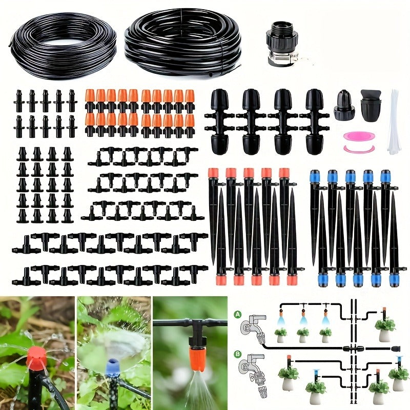 226FT Drip Irrigation Kit – Automatic Plant Watering System with Adjustable Nozzles for Garden & Greenhouse