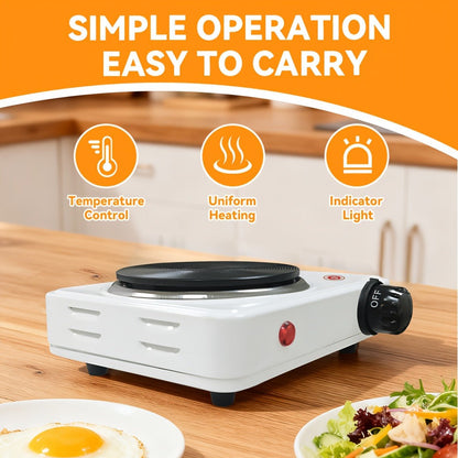 Electric Stove Desktop 5-Speed Temperature Control, Portable Electric Burner for Home & Camping, Compact Quick-Heating Countertop Stove