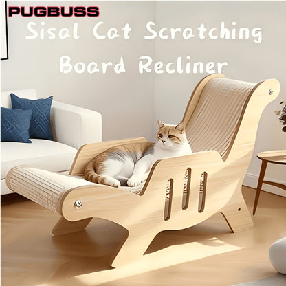 Cat Scratcher Lounge Chair 2-in-1 Natural Sisal Sofa Bed No Shedding Breathable Ultra Durable Oversized Design for Scratching Napping