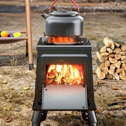 Camping Wood Stove Portable Wood Burning Stove – Outdoor BBQ Rocket Stove for Hiking Picnic Survival Cooking