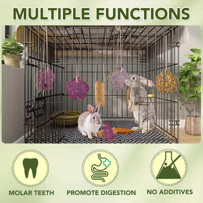 Rabbit Chew Sticks 24 PCS – Timothy Hay Molar Snack Toy with Carrot & Strawberry Flavors for Bunnies, Chinchillas, Guinea Pigs